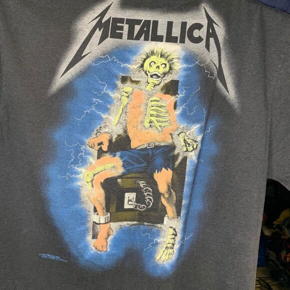 Vtg 1987 Metallica Metal Up Your Ass Band Tee Shirt Size Large Shock Music Rock - Picture 5 of 6